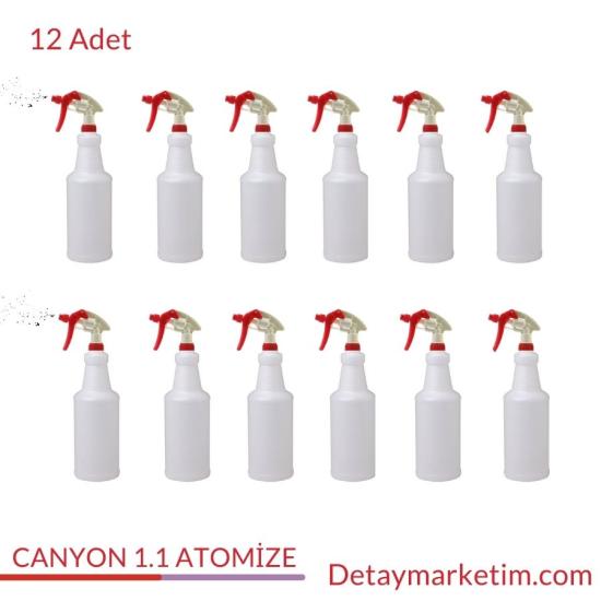 12 Adet Canyon Kimyasal Dayanımlı Sprey + 1000ml Konik Şişe