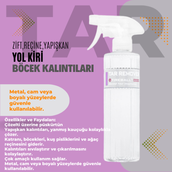 Fireball Tar Remover Zift ve Yapışkan Sökücü 500ml.